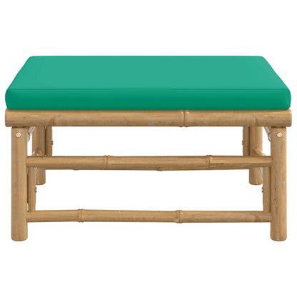 vidaXL Tabouret de jardin avec coussin vert Bambou