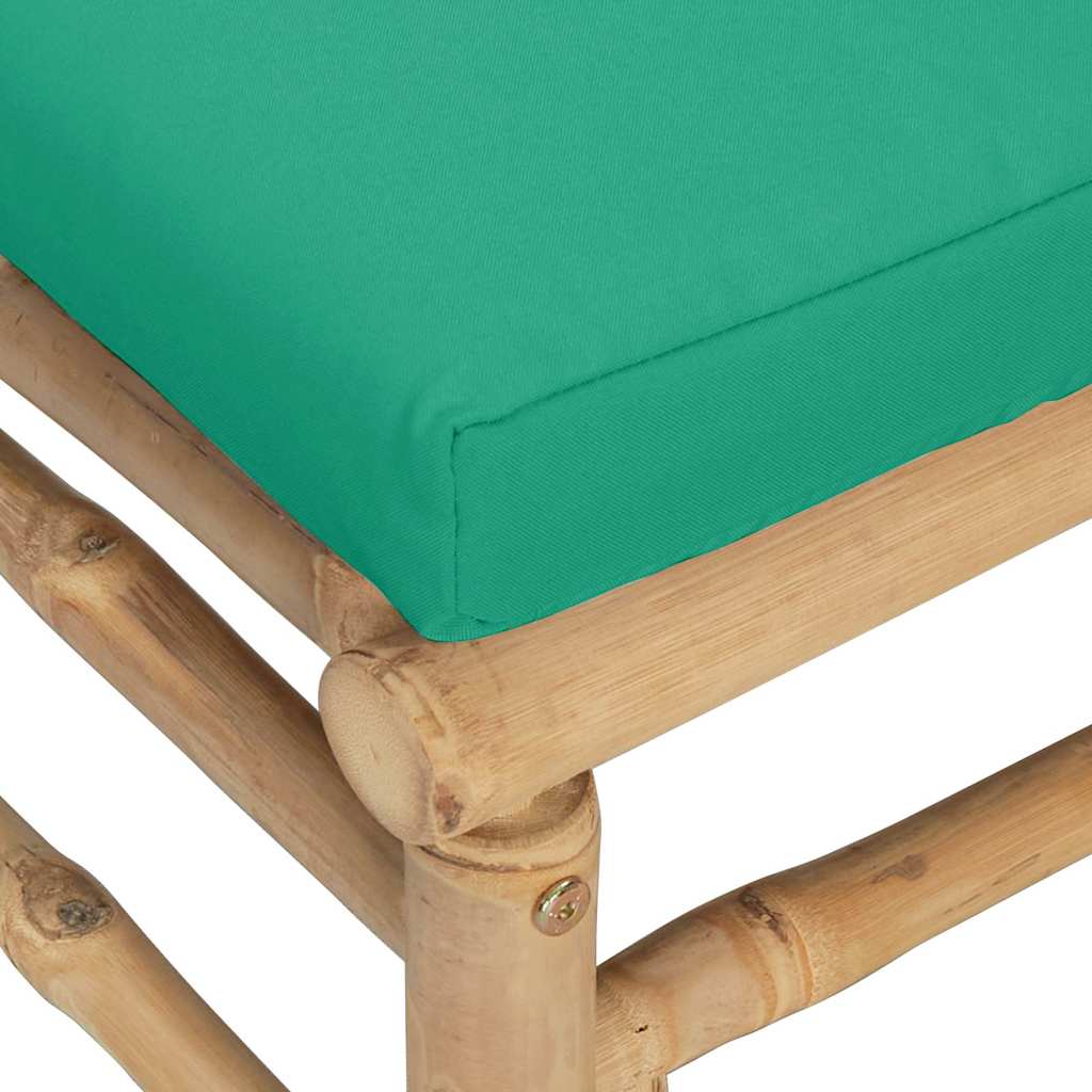 vidaXL Tabouret de jardin avec coussin vert Bambou