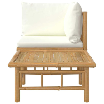 vidaXL Ensemble de jardin 2 pièces avec coussins crème bambou