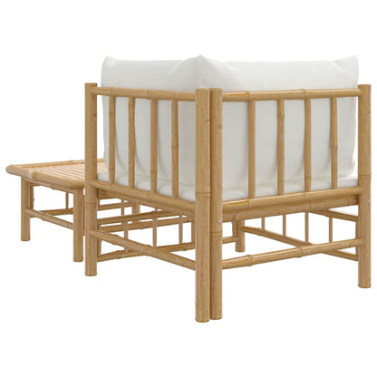 vidaXL Ensemble de jardin 2 pièces avec coussins crème bambou