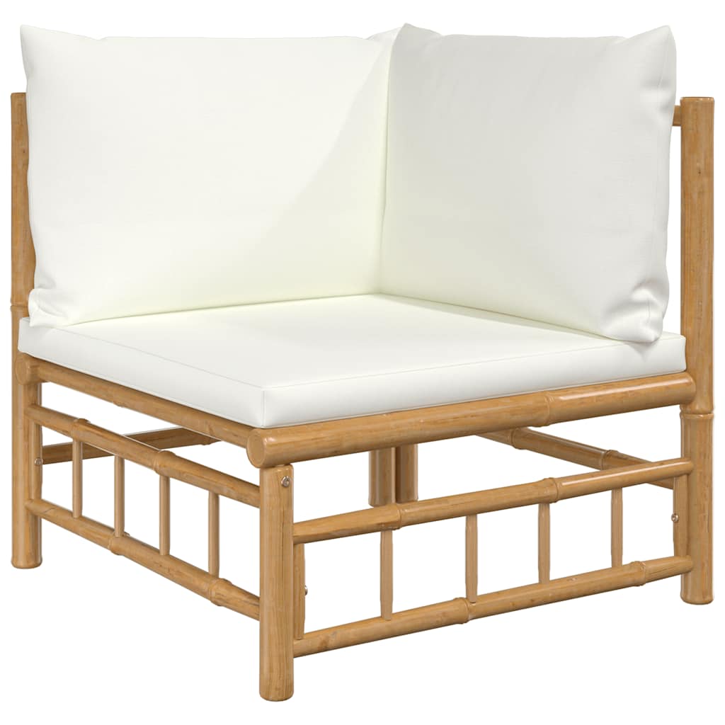 vidaXL Ensemble de jardin 2 pièces avec coussins crème bambou