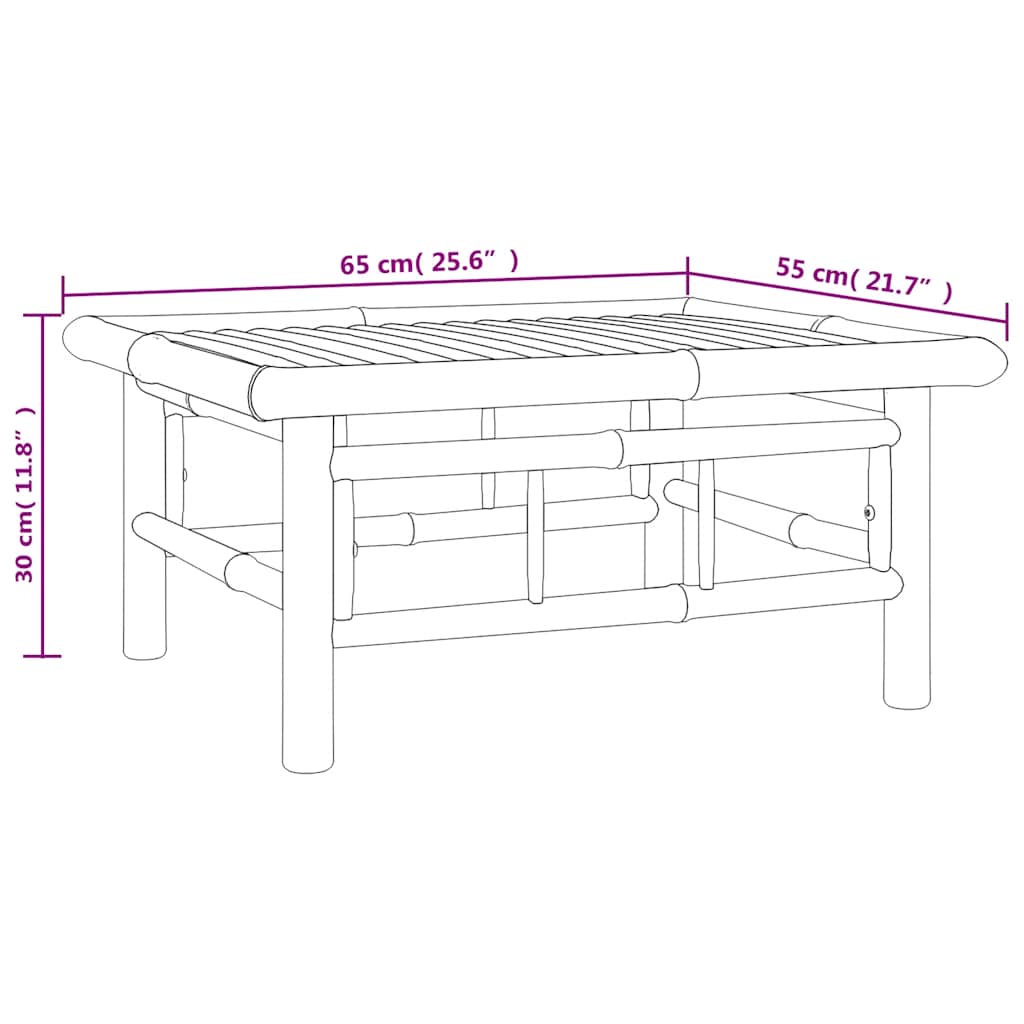 vidaXL Ensemble de jardin 2 pièces avec coussins crème bambou