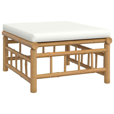 vidaXL Tabouret de jardin en bambou avec coussin crème
