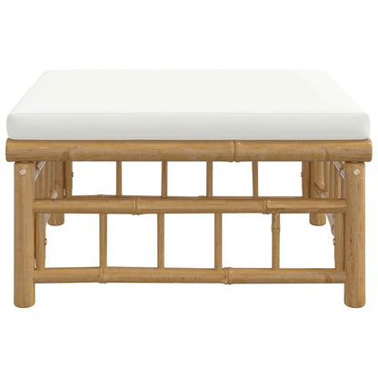 vidaXL Tabouret de jardin en bambou avec coussin crème