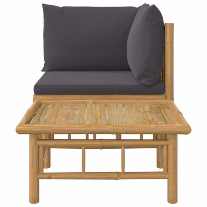 vidaXL Ensemble de jardin 2 pcs avec coussins gris foncé Bambou