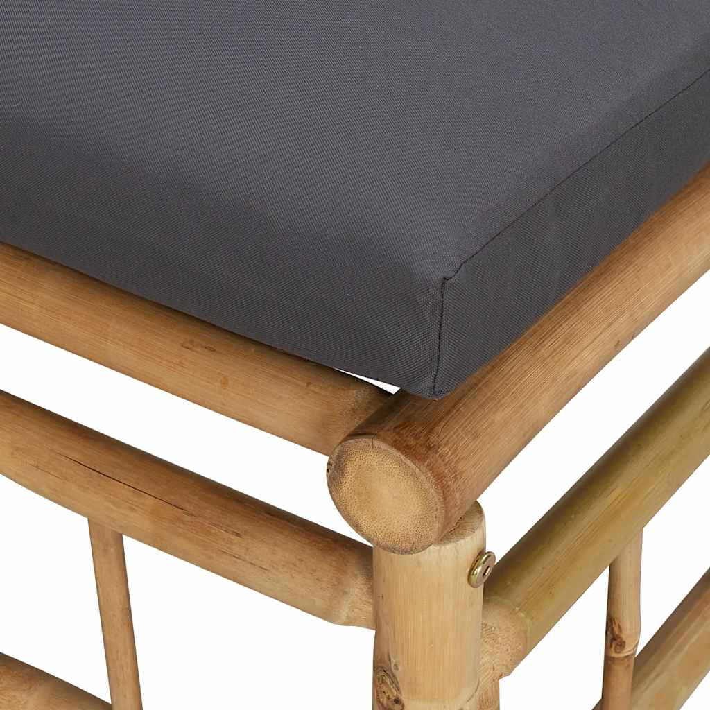 vidaXL Ensemble de jardin 2 pcs avec coussins gris foncé Bambou