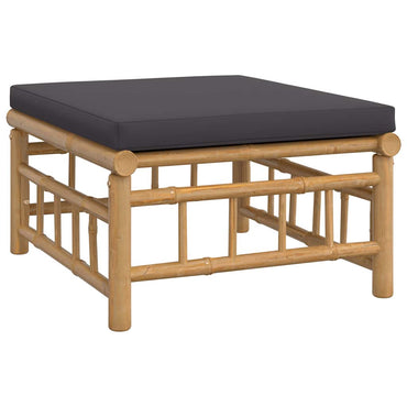 vidaXL Tabouret de jardin en bambou avec coussin gris foncé