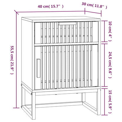 vidaXL Nachttisch Schwarz 40x30x55,5 cm Holzwerkstoff & Eisen