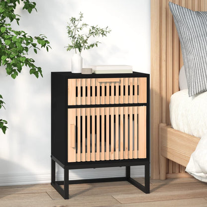 vidaXL Tables de chevet 2 pcs Noir 40x30x55,5 cm Bois d'ingénierie et fer
