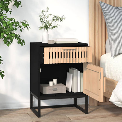 vidaXL Tables de chevet 2 pcs Noir 40x30x55,5 cm Bois d'ingénierie et fer