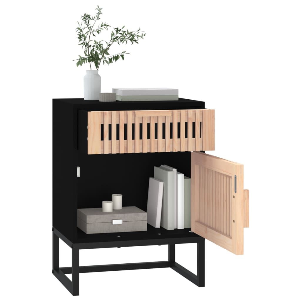 vidaXL Tables de chevet 2 pcs Noir 40x30x55,5 cm Bois d'ingénierie et fer