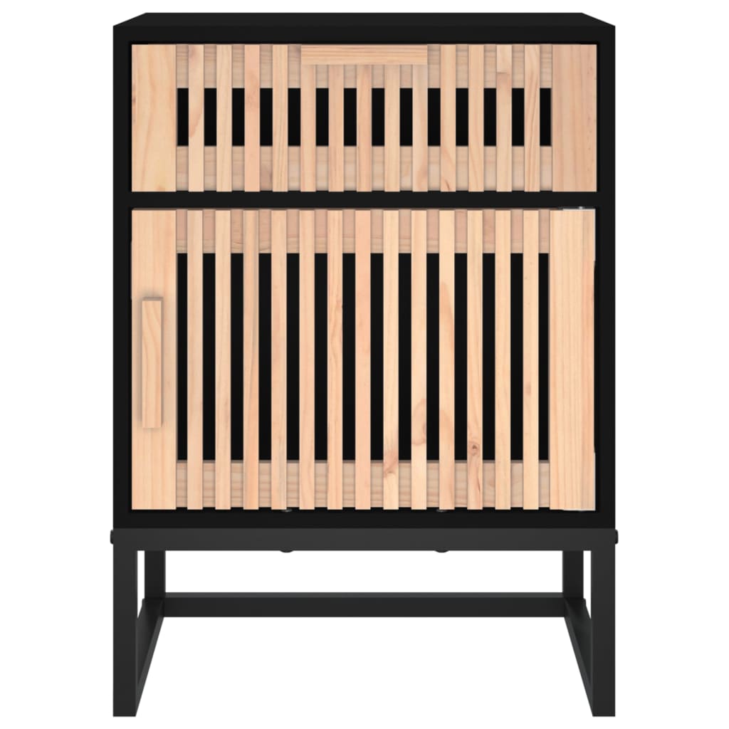 vidaXL Tables de chevet 2 pcs Noir 40x30x55,5 cm Bois d'ingénierie et fer