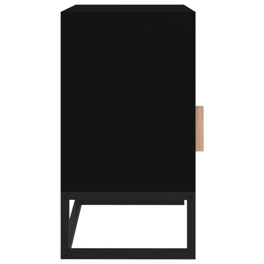 vidaXL Tables de chevet 2 pcs Noir 40x30x55,5 cm Bois d'ingénierie et fer