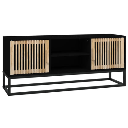 vidaXL Meuble TV Noir 105x30x45 cm Bois d'ingénierie et fer