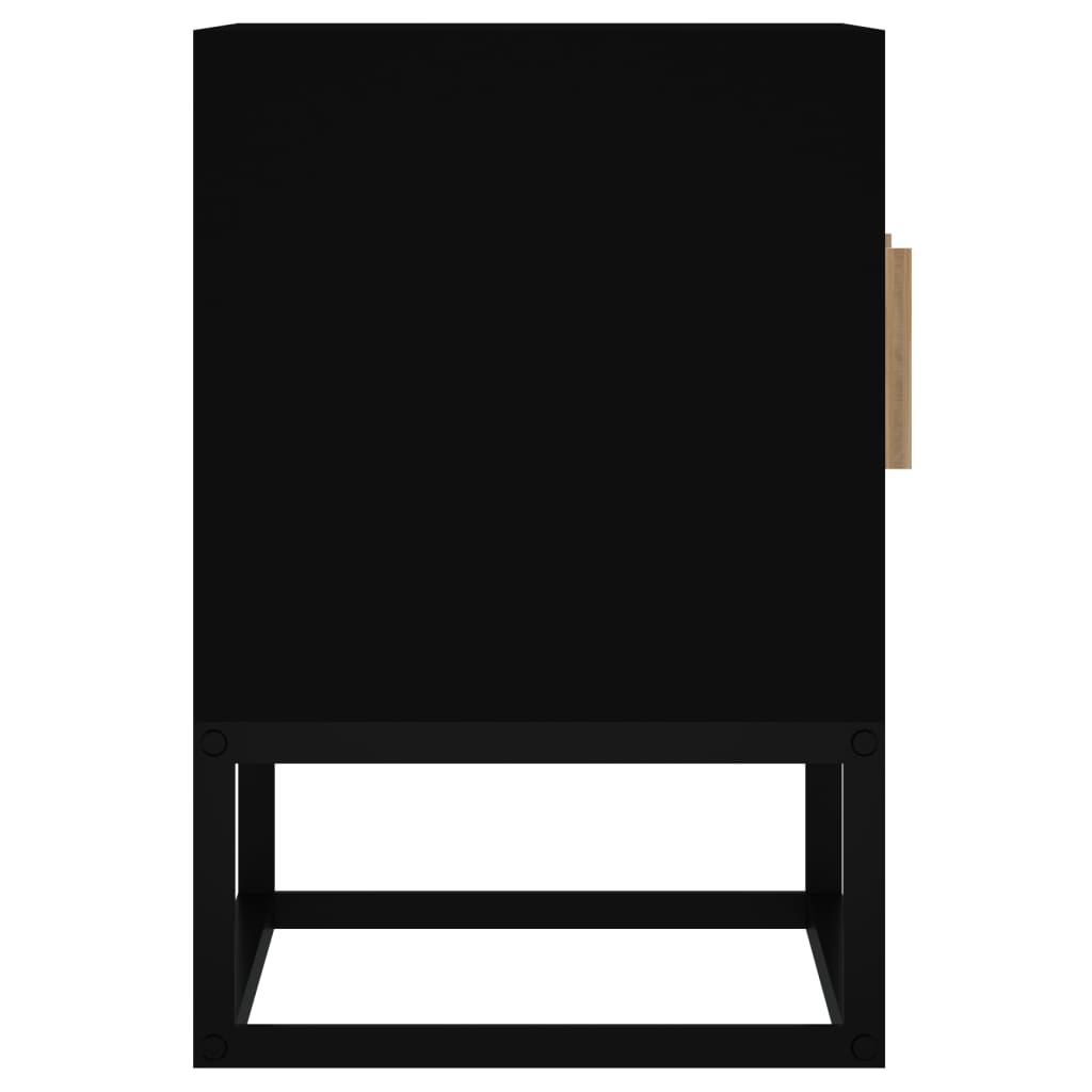 vidaXL Meuble TV Noir 105x30x45 cm Bois d'ingénierie et fer