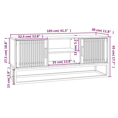 vidaXL Meuble TV Noir 105x30x45 cm Bois d'ingénierie et fer