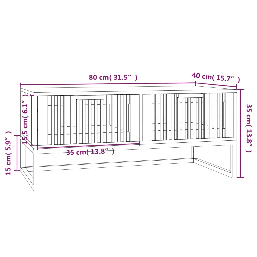 vidaXL Table basse blanche 80x40x35 cm en bois d'ingénierie et fer