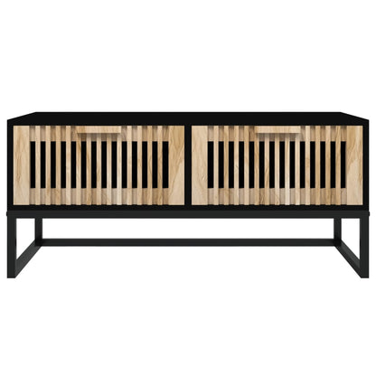 vidaXL Couchtisch Schwarz 80x40x35 cm Holzwerkstoff und Eisen