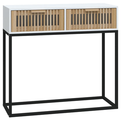 vidaXL Console Blanche 80x30x75 cm Bois d'ingénierie et Fer