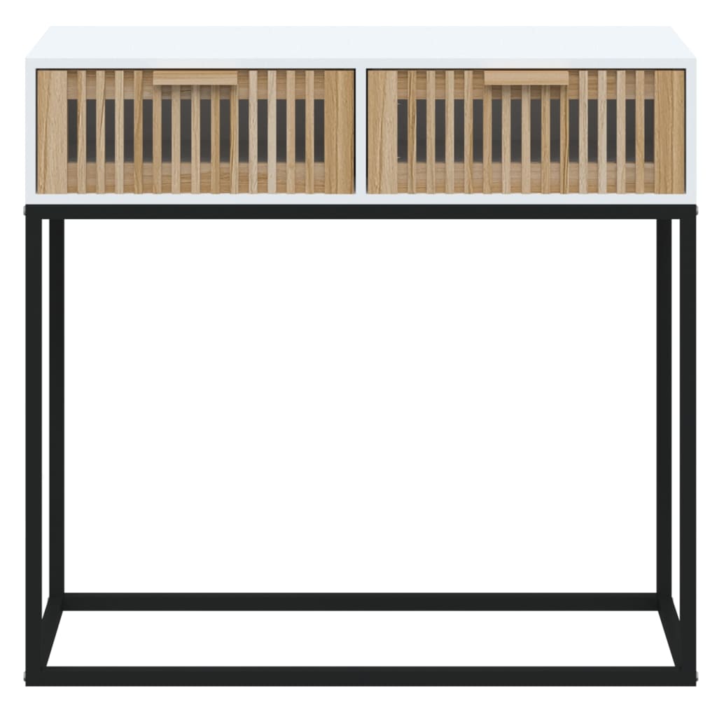 vidaXL Console Blanche 80x30x75 cm Bois d'ingénierie et Fer