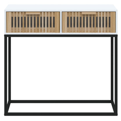 vidaXL Console Blanche 80x30x75 cm Bois d'ingénierie et Fer