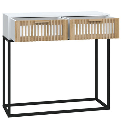vidaXL Console Blanche 80x30x75 cm Bois d'ingénierie et Fer