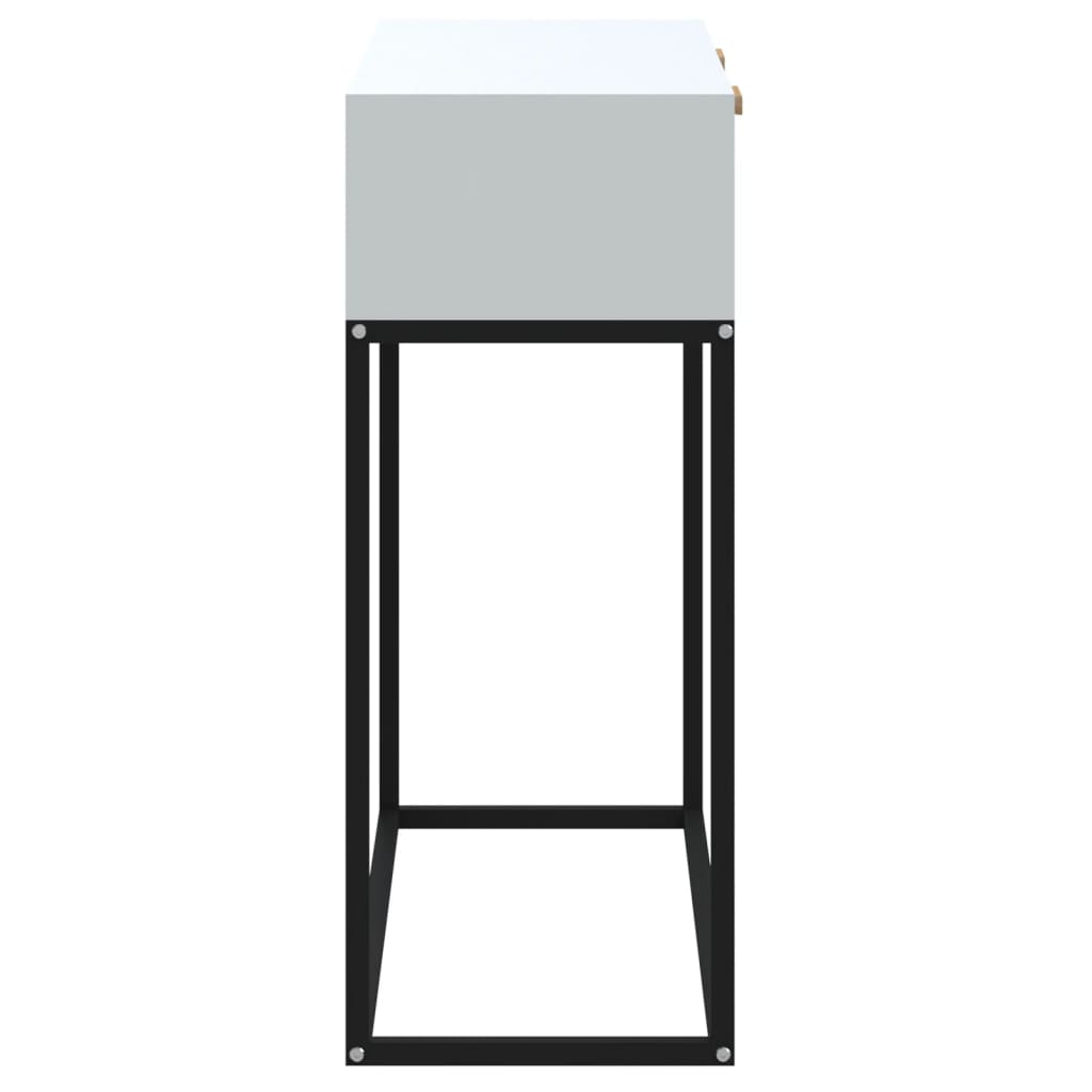 vidaXL Console Blanche 80x30x75 cm Bois d'ingénierie et Fer