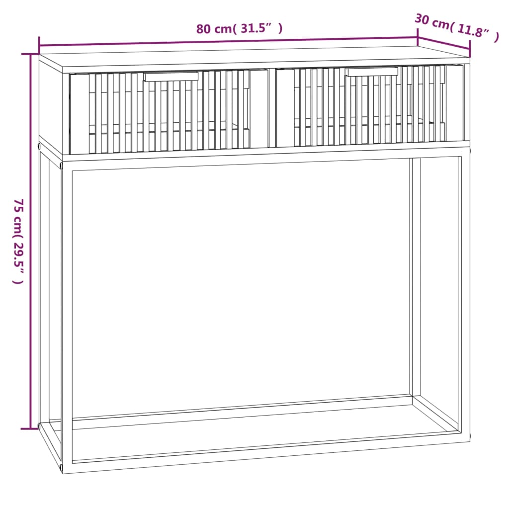 vidaXL Console Blanche 80x30x75 cm Bois d'ingénierie et Fer