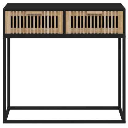 vidaXL Console noire 80x30x75 cm Bois d'ingénierie et fer
