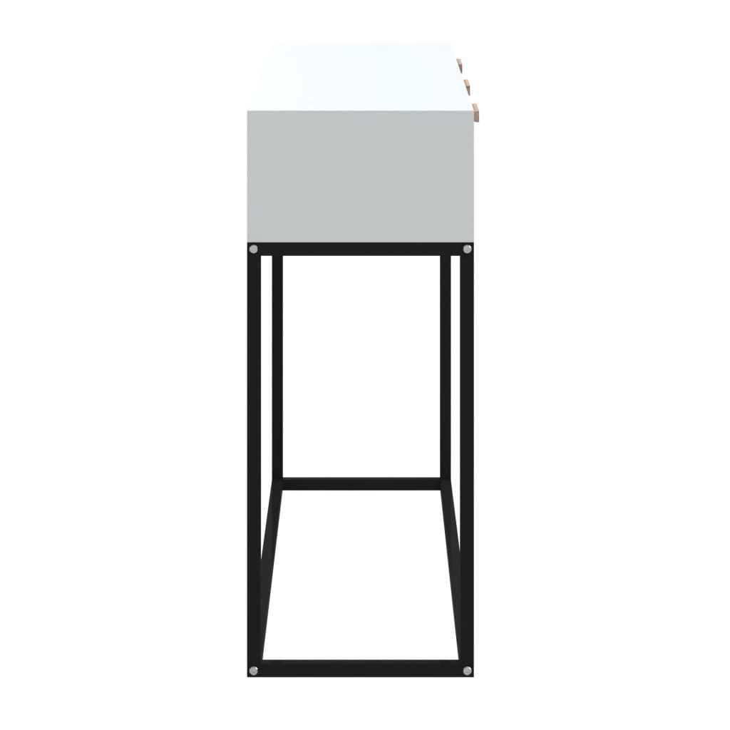 vidaXL Console de table blanche 105x30x75 cm en bois d'ingénierie et fer