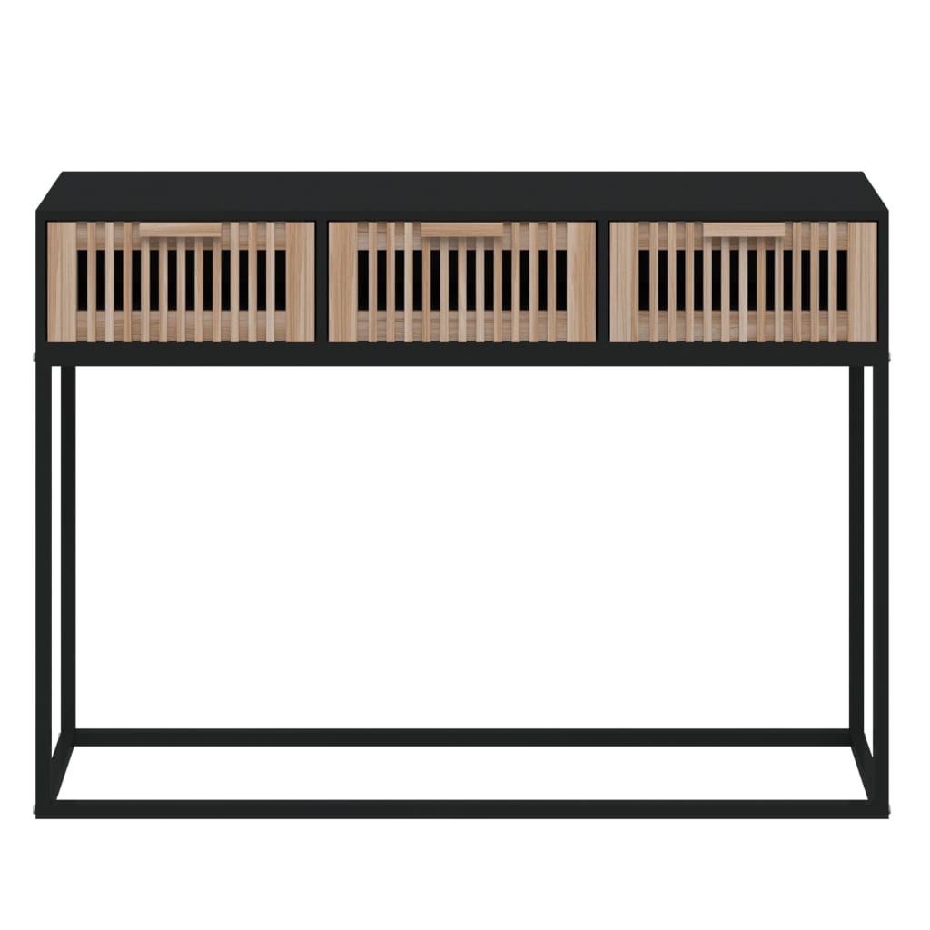 vidaXL Console de table noir 105x30x75 cm Bois d'ingénierie et fer
