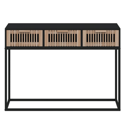 vidaXL Console de table noir 105x30x75 cm Bois d'ingénierie et fer