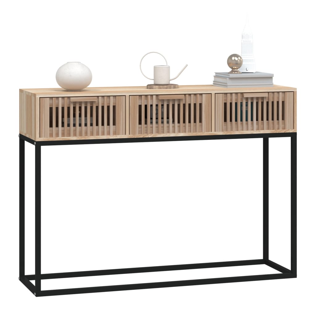 vidaXL Table console 105x30x75 cm en bois d'ingénierie et fer