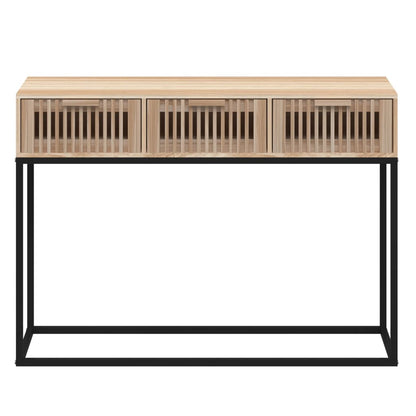 vidaXL Table console 105x30x75 cm en bois d'ingénierie et fer