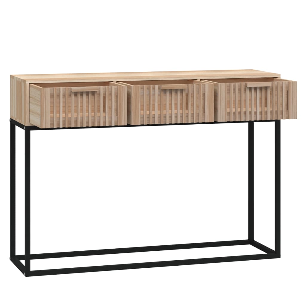 vidaXL Table console 105x30x75 cm en bois d'ingénierie et fer