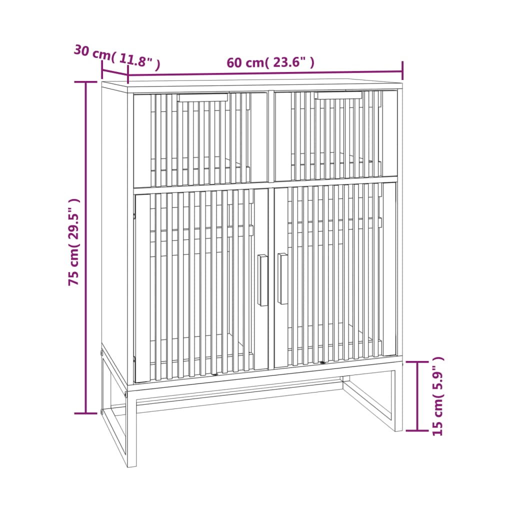 vidaXL Sideboard Weiß 60x30x75 cm Holzwerkstoff