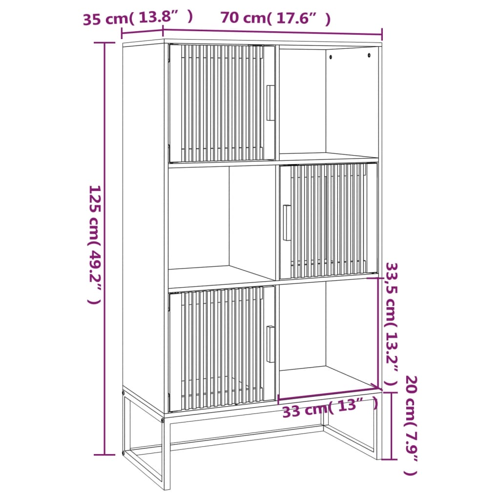 vidaXL Highboard Weiß 70x35x125 cm Holzwerkstoff