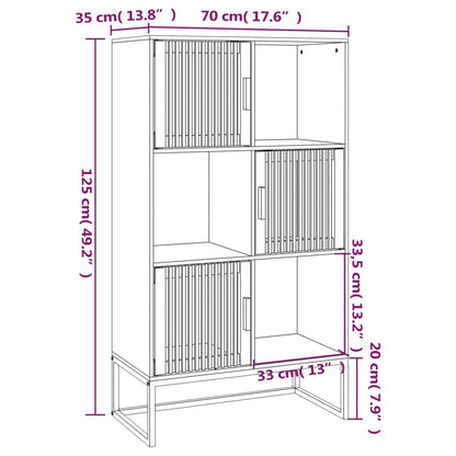 vidaXL Highboard Weiß 70x35x125 cm Holzwerkstoff