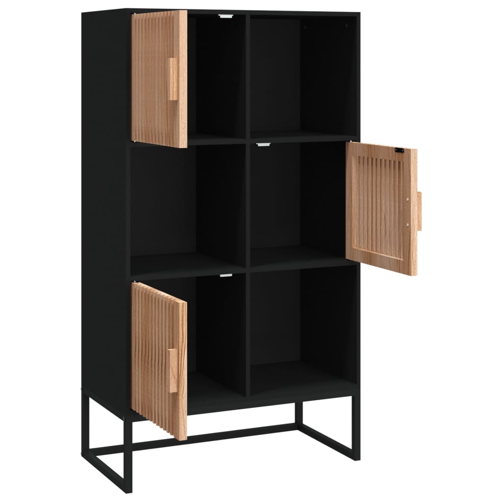 vidaXL Highboard Noir 70x35x125 cm Bois d'ingénierie