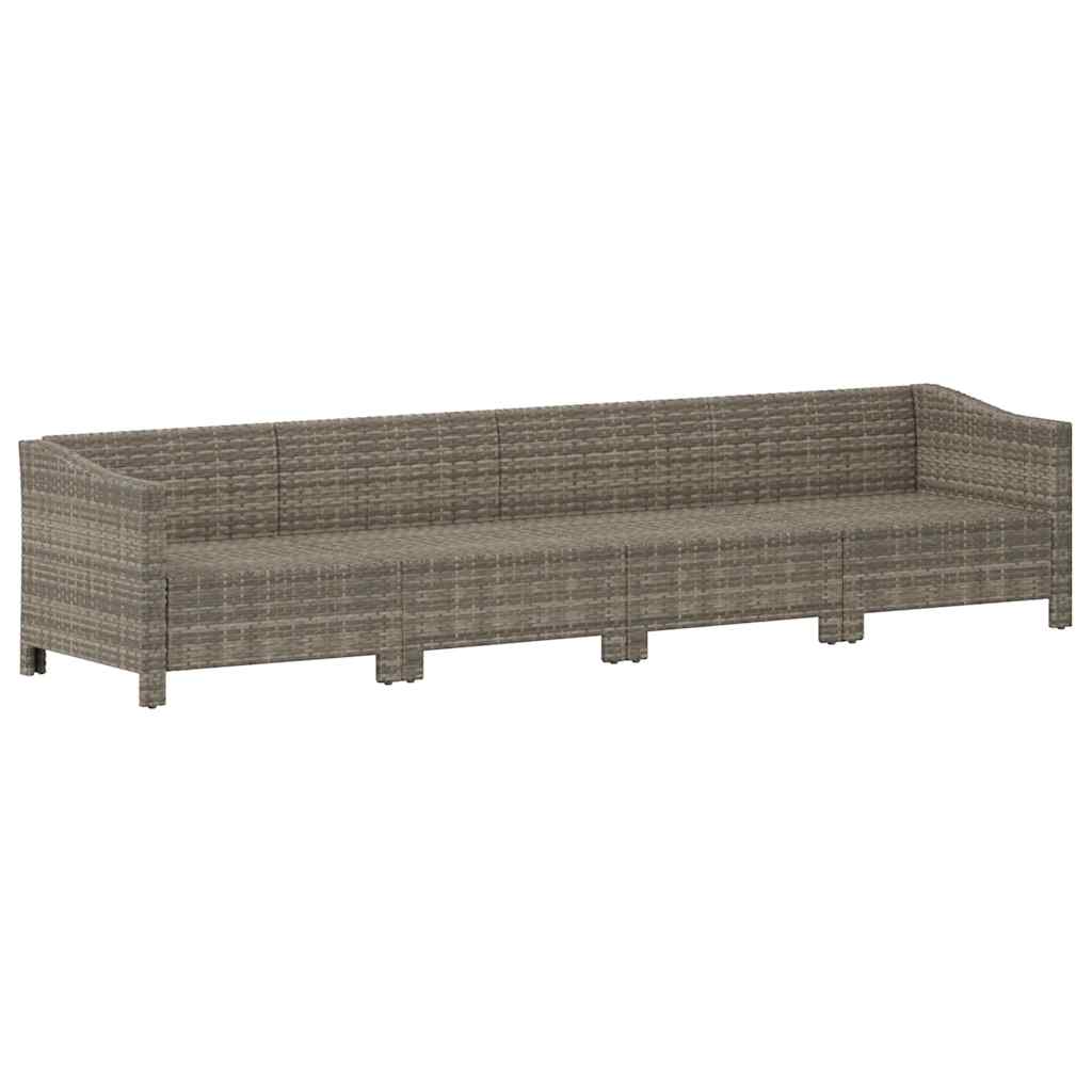 vidaXL Salon de jardin 4 pcs avec coussins Gris Résine tressée