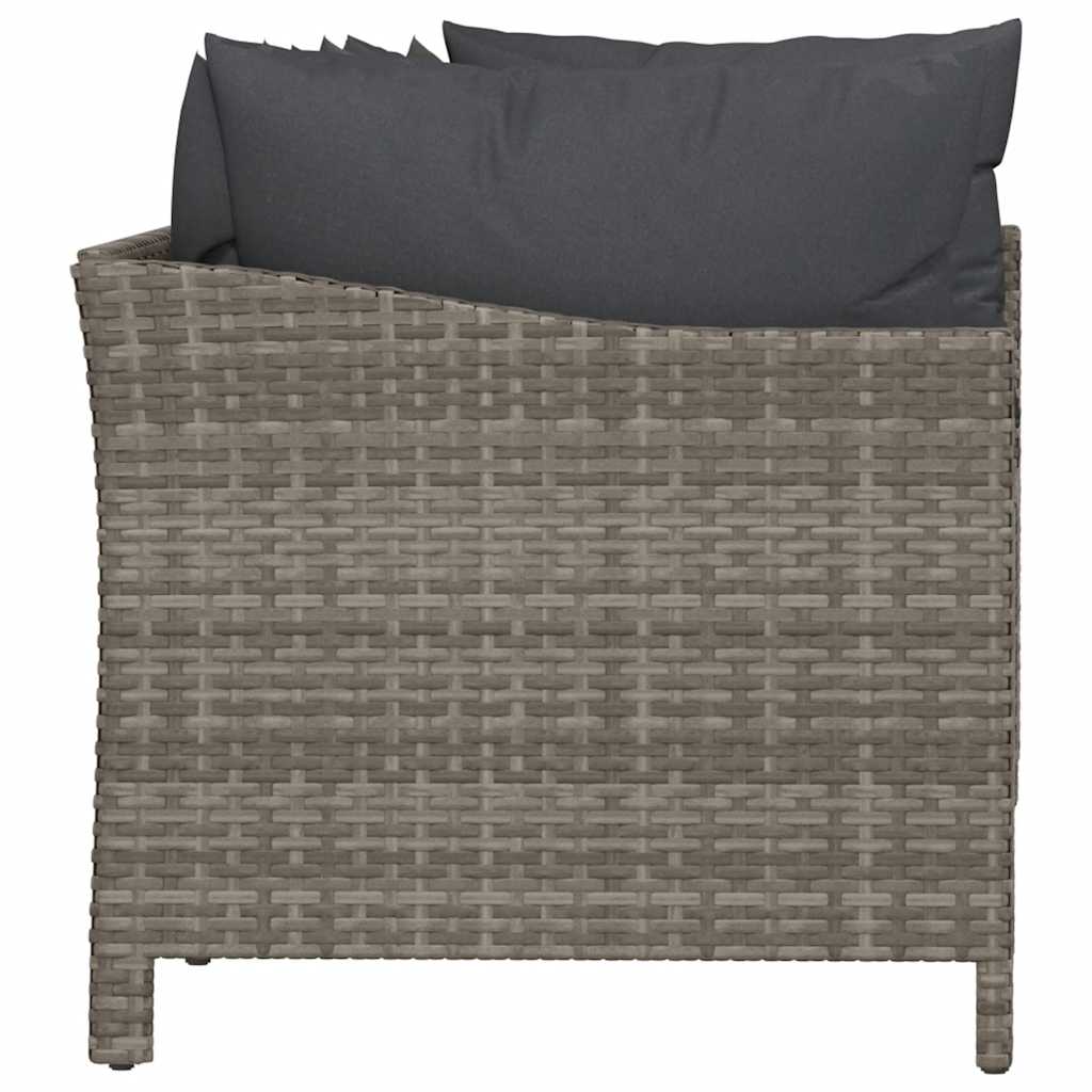 vidaXL Salon de jardin 4 pcs avec coussins Gris Résine tressée
