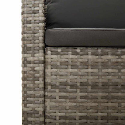 vidaXL Salon de jardin 4 pcs avec coussins Gris Résine tressée