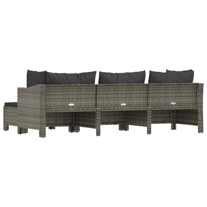 vidaXL Salon de jardin 4 pcs avec coussins Gris Résine tressée
