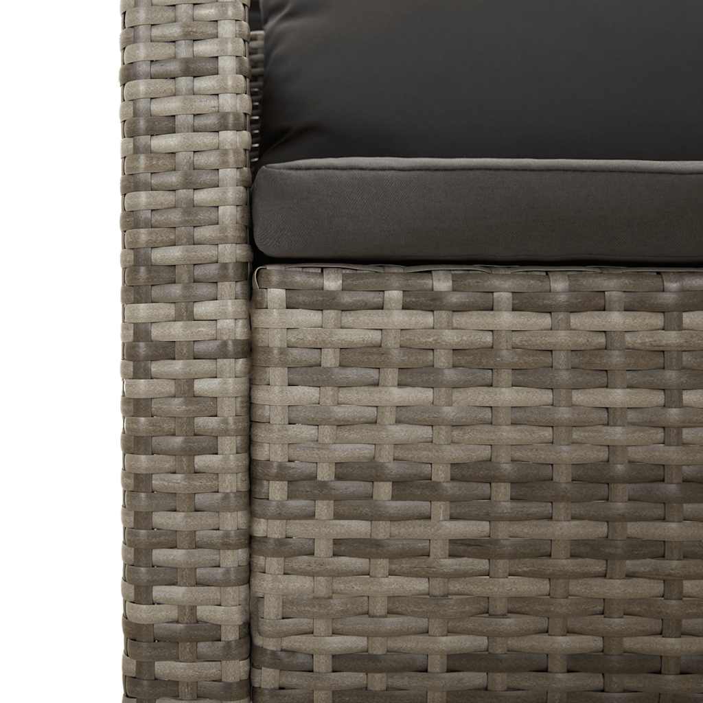 vidaXL Salon de jardin 4 pcs avec coussins Gris Résine tressée