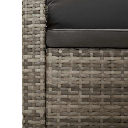 vidaXL Salon de jardin 4 pcs avec coussins Gris Résine tressée