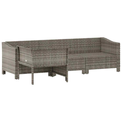 vidaXL Salon de jardin 4 pcs avec coussins Gris Résine tressée