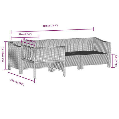 vidaXL Salon de jardin 4 pcs avec coussins Gris Résine tressée