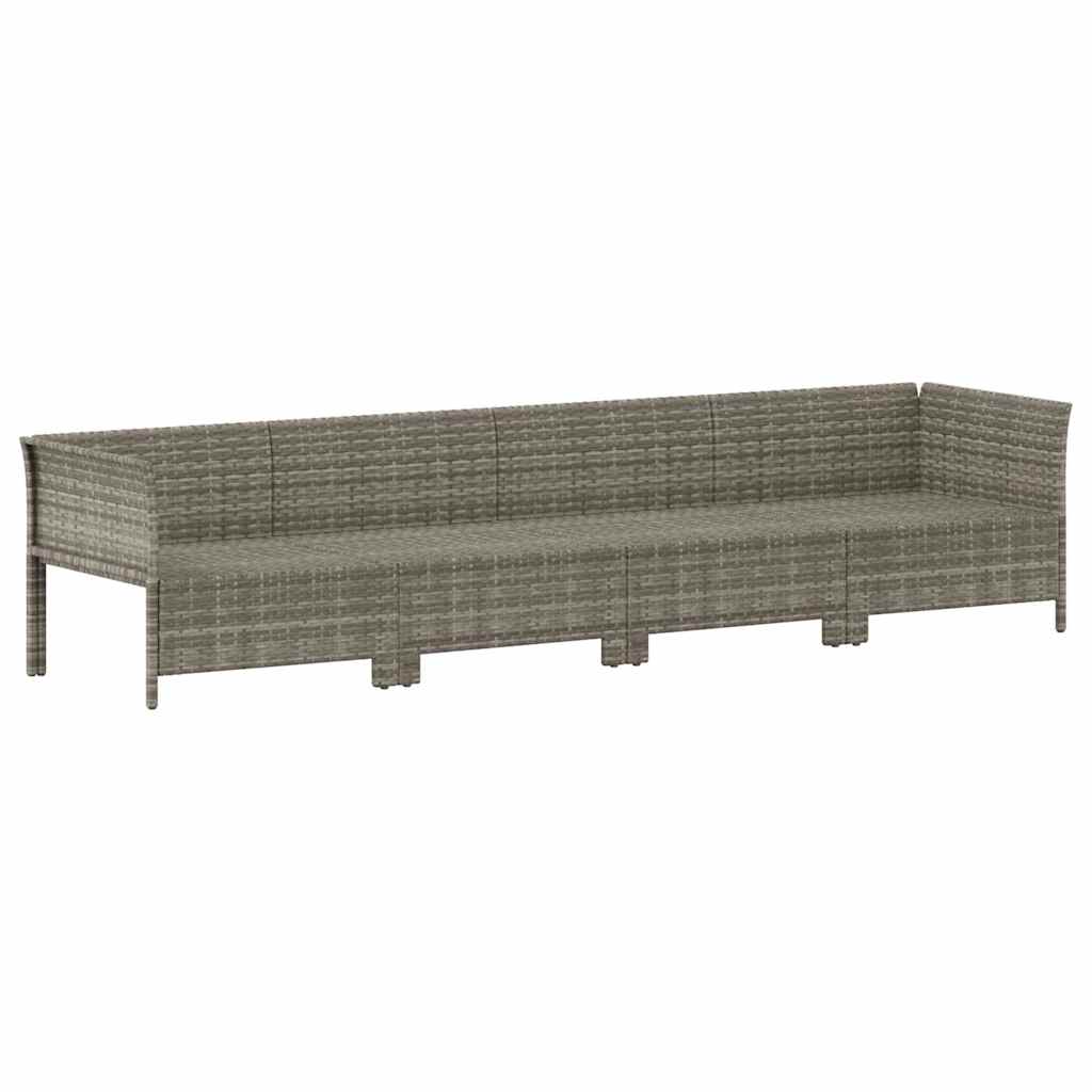 vidaXL Salon de jardin 4 pcs avec coussins Gris Résine tressée
