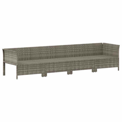 vidaXL Salon de jardin 4 pcs avec coussins Gris Résine tressée