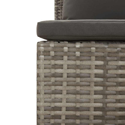vidaXL Salon de jardin 4 pcs avec coussins Gris Résine tressée